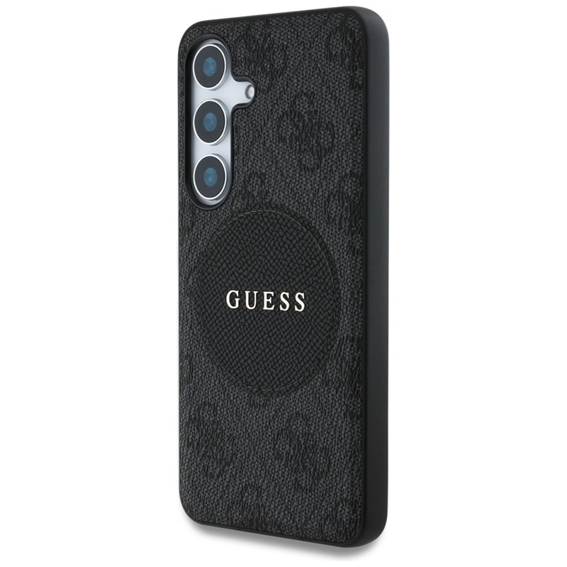 Guess 4G Round Patch Classic Logo MagSafe - Etui do Samsung Galaxy S25+ (czarny)