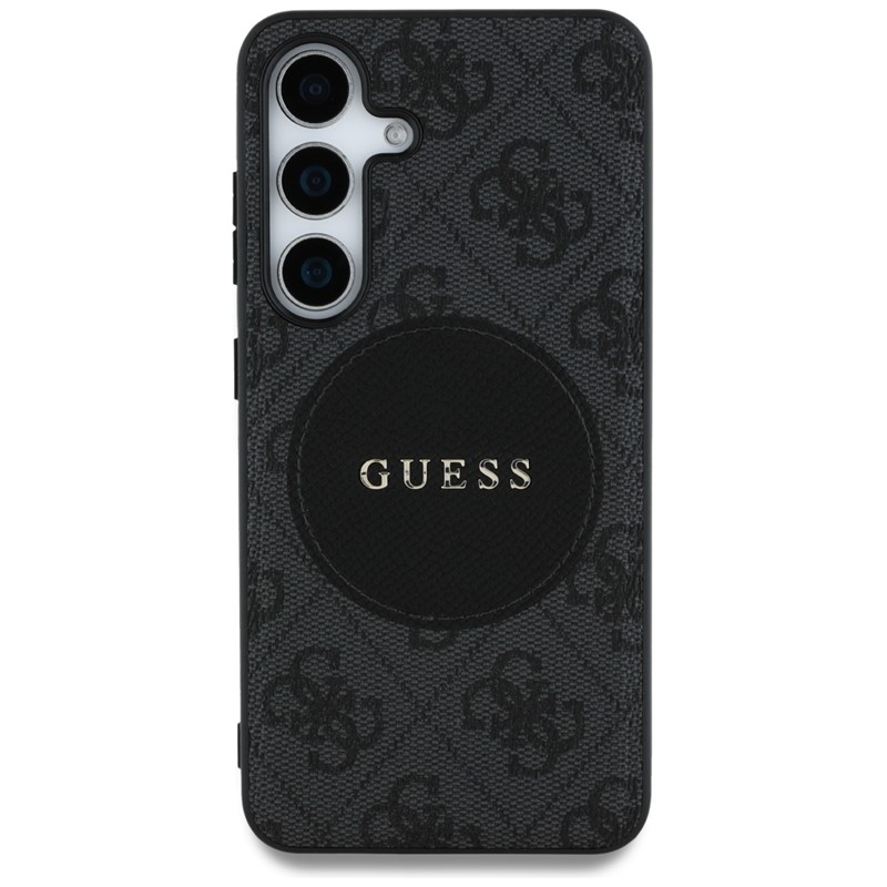 Guess 4G Round Patch Classic Logo MagSafe - Etui do Samsung Galaxy S25+ (czarny)
