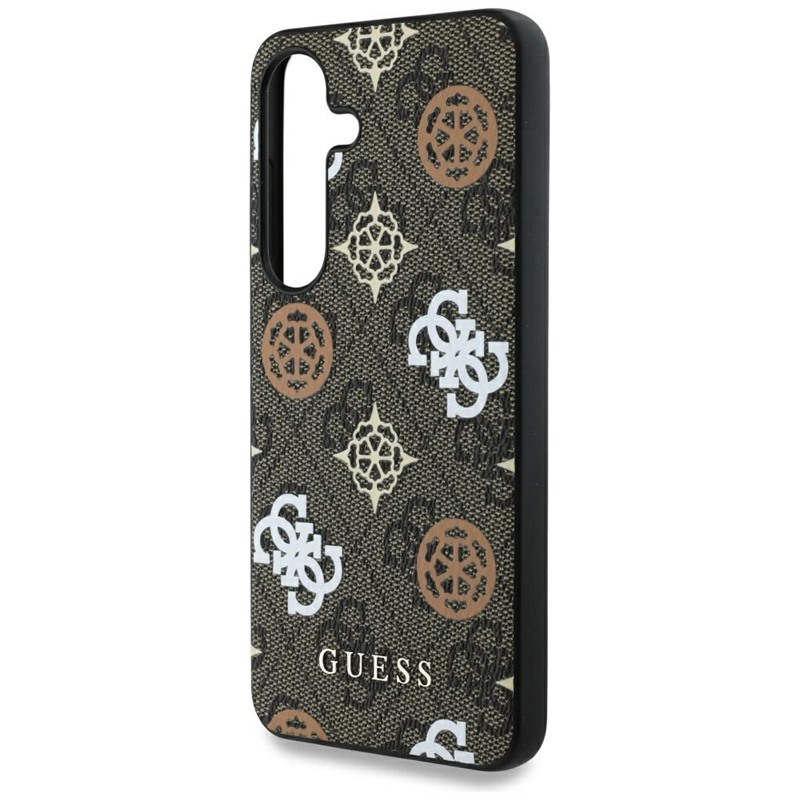 Guess 4G Printed Colored Peony Pattern MagSafe - Etui do Samsung Galaxy S25 (brązowy)
