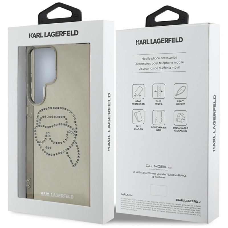 Karl Lagerfeld Rhinestones Karl Head Logo - Etui Samsung Galaxy S25 Ultra (czarny)