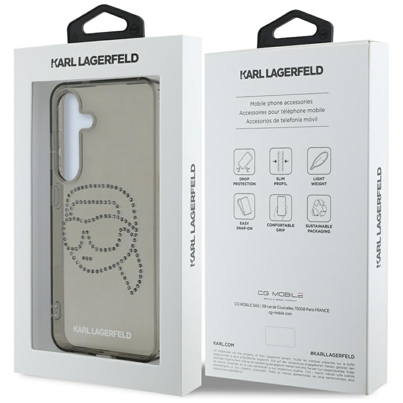 Karl Lagerfeld Rhinestones Karl Head Logo - Etui Samsung Galaxy S25 (czarny)