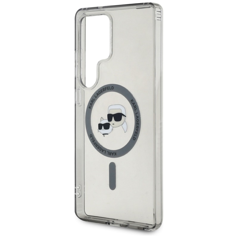 Karl Lagerfeld Button Karl & Choupette Heads Printed Logo MagSafe - Etui Samsung Galaxy S25 Ultra (czarny)