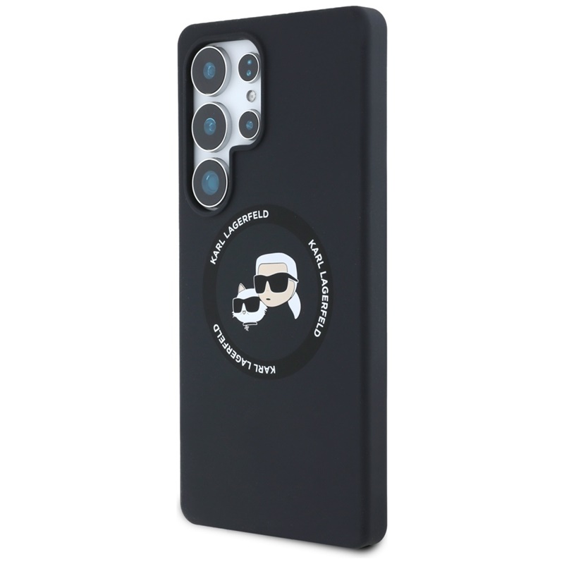 Karl Lagerfeld Silicone Double Heads And Circle MagSafe - Etui Samsung Galaxy S25 Ultra (czarny)