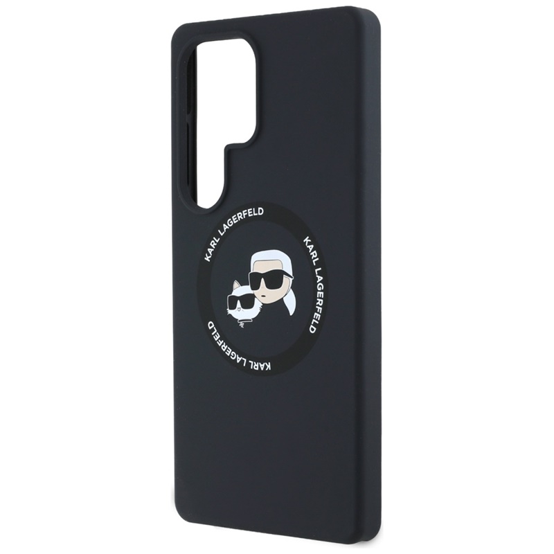 Karl Lagerfeld Silicone Double Heads And Circle MagSafe - Etui Samsung Galaxy S25 Ultra (czarny)