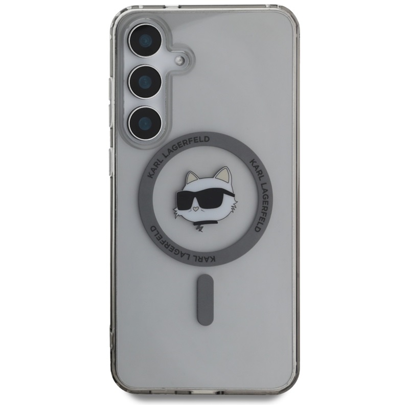 Karl Lagerfeld Button Choupette Head Printed Logo MagSafe - Etui Samsung Galaxy S25 (czarny)