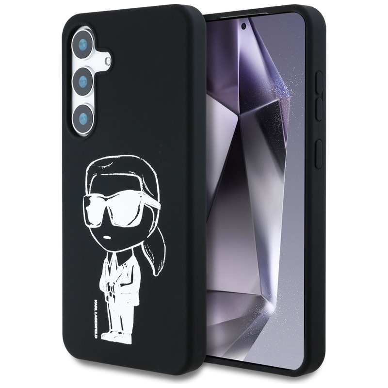 Karl Lagerfeld Silicone Graffiti Ikonik Printed Logo MagSafe - Etui Samsung Galaxy S25 (czarny)