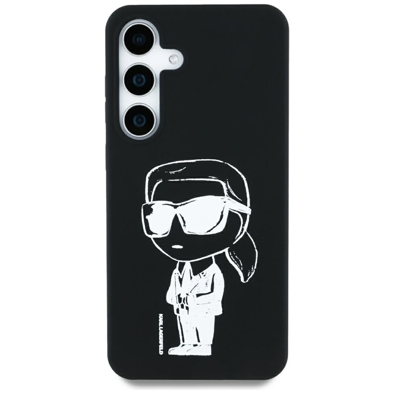 Karl Lagerfeld Silicone Graffiti Ikonik Printed Logo MagSafe - Etui Samsung Galaxy S25 (czarny)