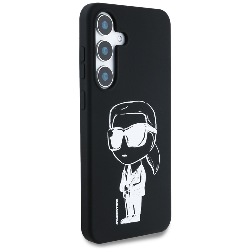 Karl Lagerfeld Silicone Graffiti Ikonik Printed Logo MagSafe - Etui Samsung Galaxy S25 (czarny)