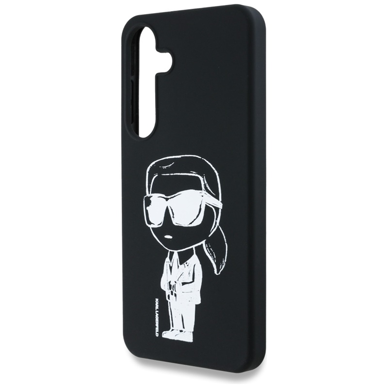 Karl Lagerfeld Silicone Graffiti Ikonik Printed Logo MagSafe - Etui Samsung Galaxy S25 (czarny)