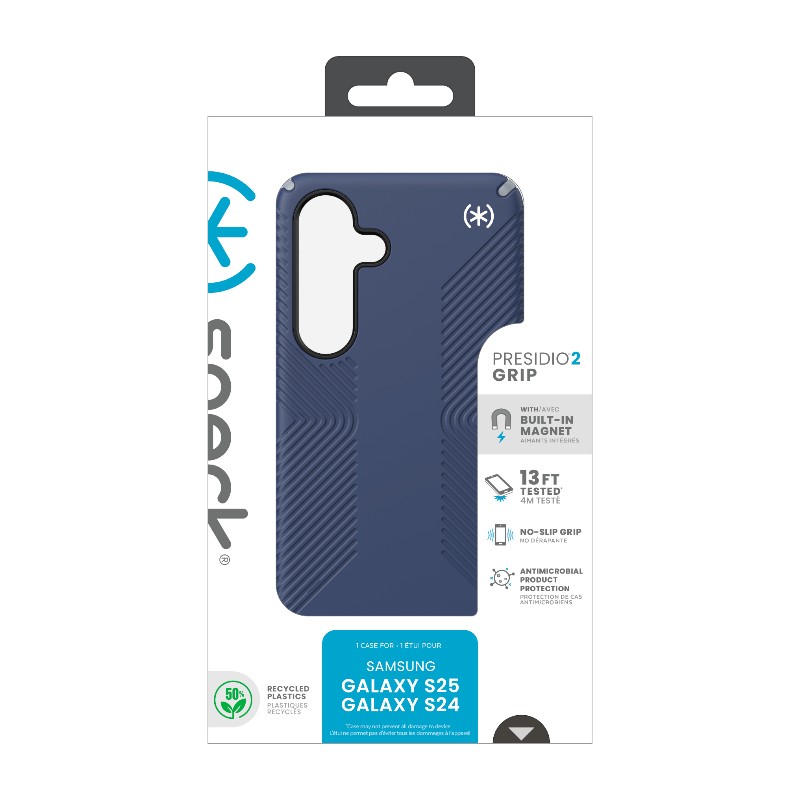 Speck Presidio2 Grip Magnet - Etui Samsung Galaxy S25 / 24 MagSafe (Coastal Blue/Dust Grey/White)