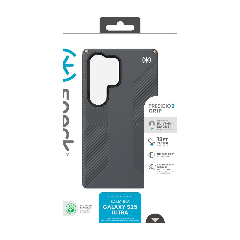 Speck Presidio2 Grip Magnet - Etui Samsung Galaxy S25 Ultra MagSafe (Charcoal Grey/Cool Bronze/White)