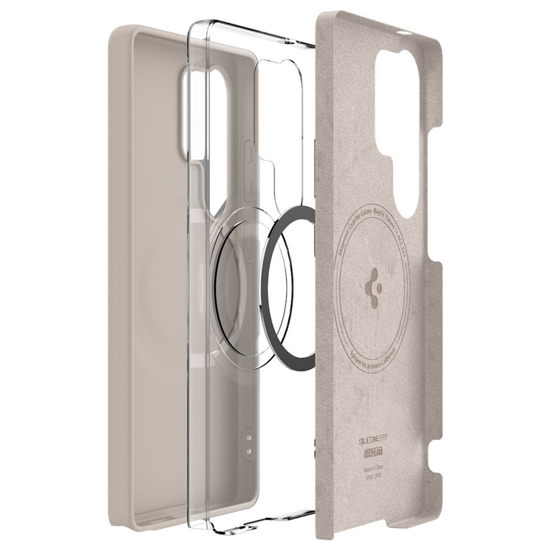 Spigen Silicone Fit Mag MagSafe - Etui do Samsung Galaxy S25 Ultra (Natural Titanium)