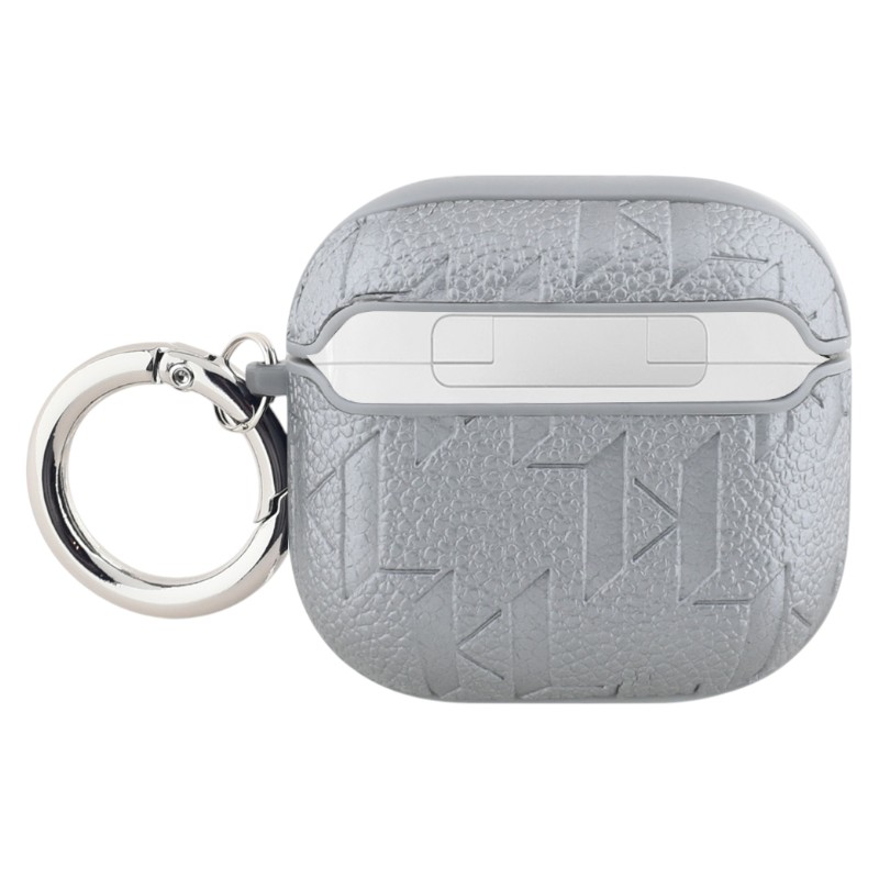 Karl Lagerfeld Monogram Karl & Choupette Head - Etui AirPods 4 (srebrny)