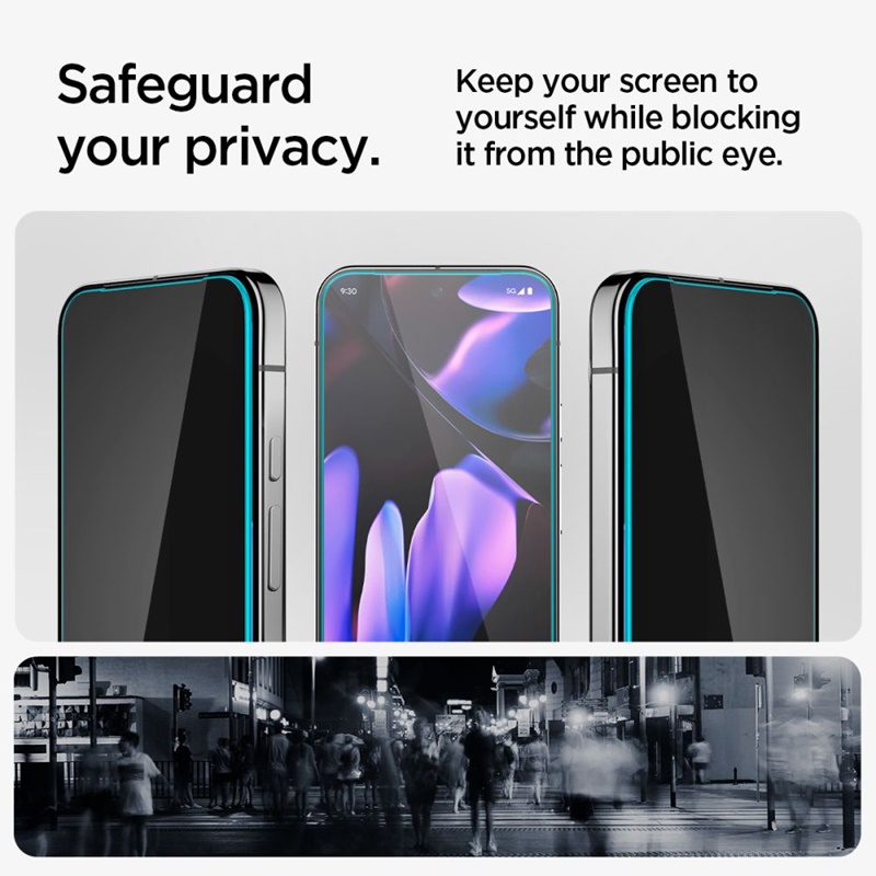 Spigen GLAS.TR EZ FIT Privacy 2-Pack - Szkło hartowane z filtrem prywatyzującym do Google Pixel 9 / 9 Pro 2 szt