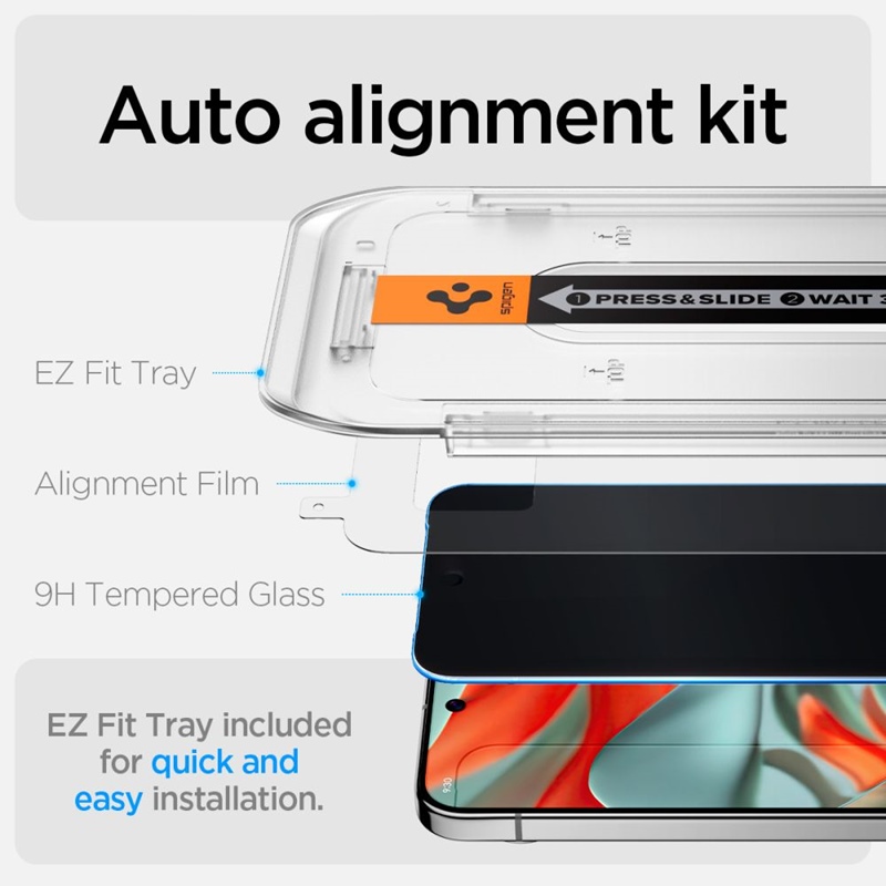 Spigen GLAS.TR EZ FIT Privacy 2-Pack - Szkło hartowane z filtrem prywatyzującym do Google Pixel 9 Pro XL 2 szt