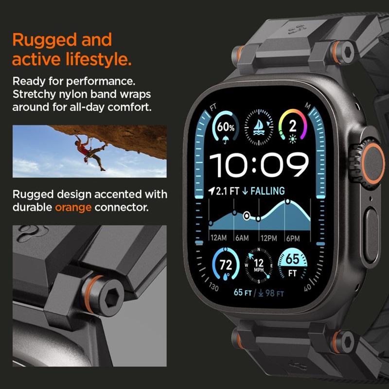 Spigen DuraPro Armor - Pasek do Apple Watch 44/45/46/49 mm (Black Edition)