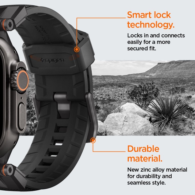 Spigen DuraPro Armor - Pasek do Apple Watch 44/45/46/49 mm (Black Edition)