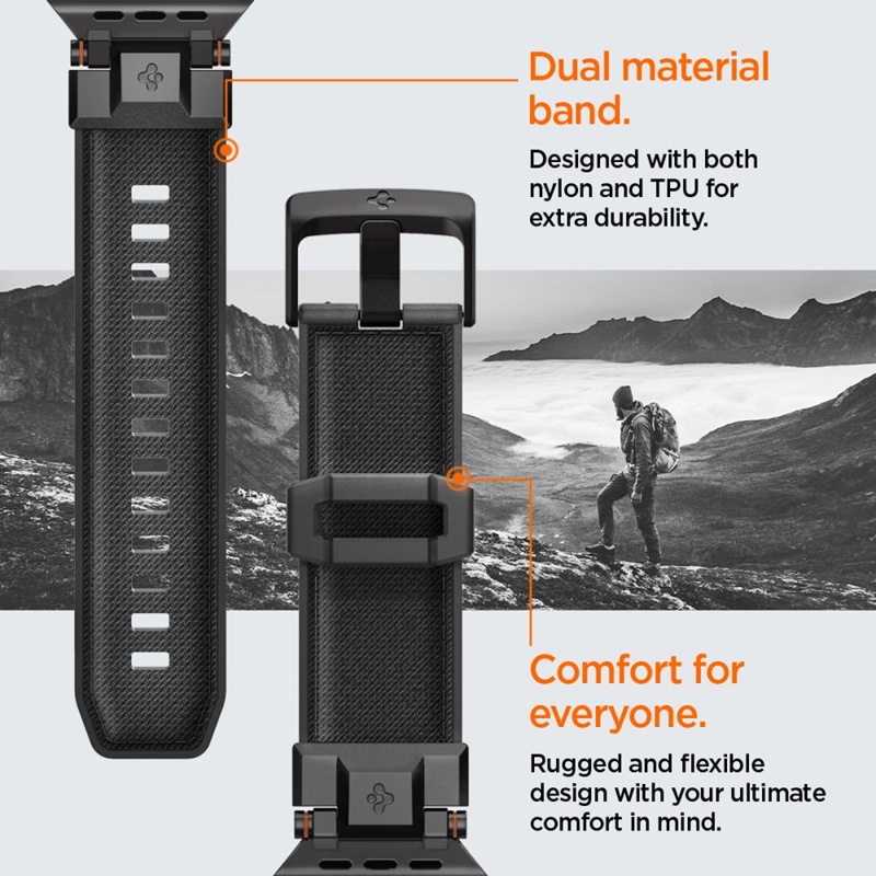 Spigen DuraPro Armor - Pasek do Apple Watch 44/45/46/49 mm (Black Edition)