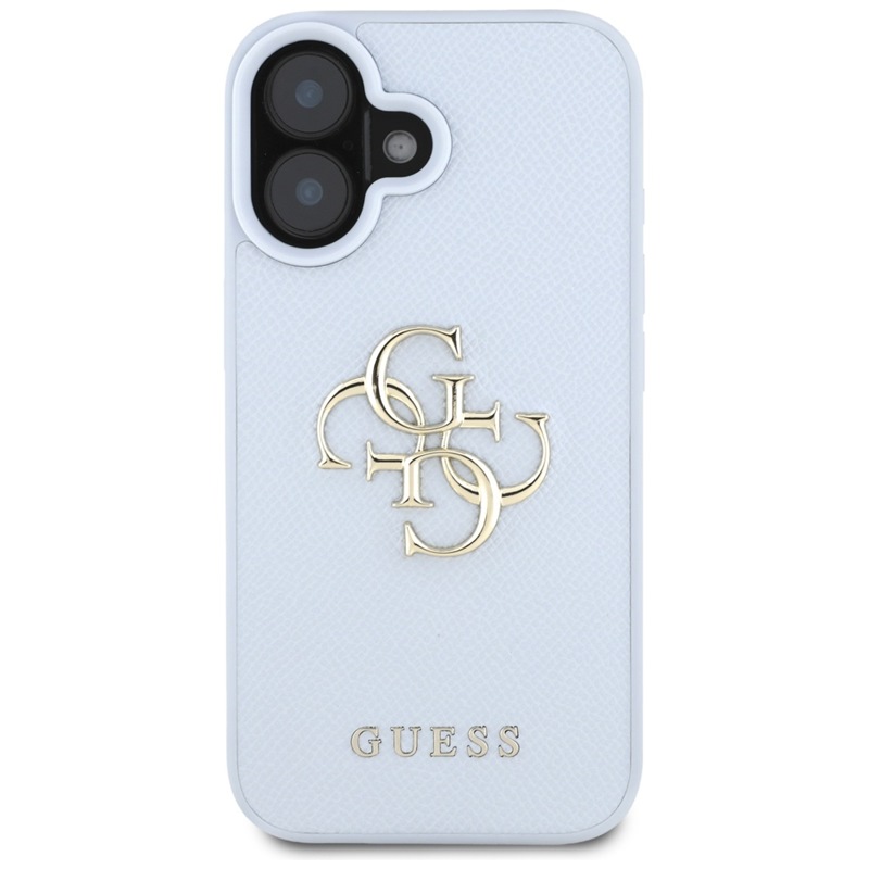 Guess Grained Big 4G Logo Small Classic Logo - Etui do iPhone 16 (niebieski)