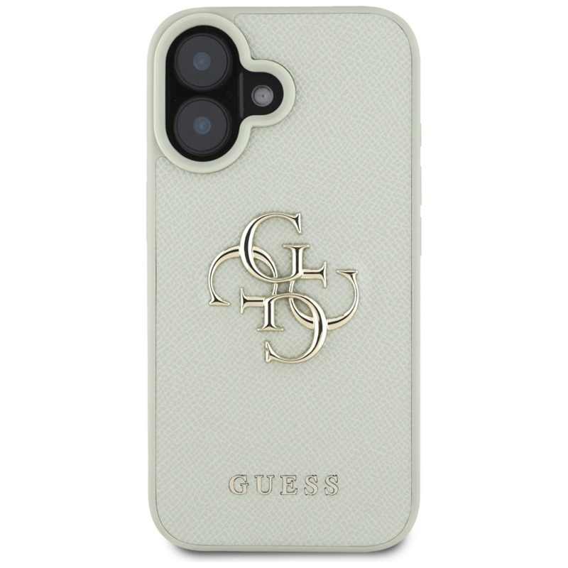 Guess Grained Big 4G Logo Small Classic Logo - Etui do iPhone 16 (zielony)