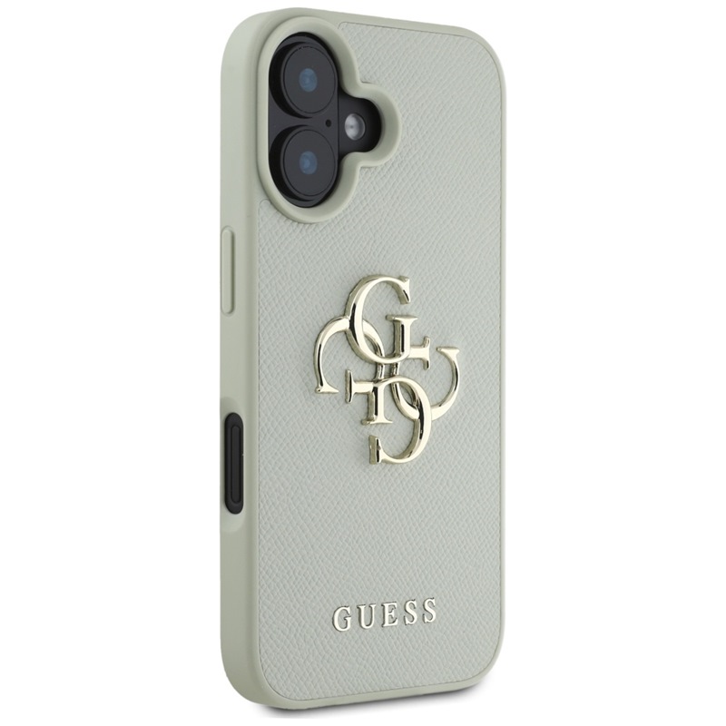 Guess Grained Big 4G Logo Small Classic Logo - Etui do iPhone 16 (zielony)