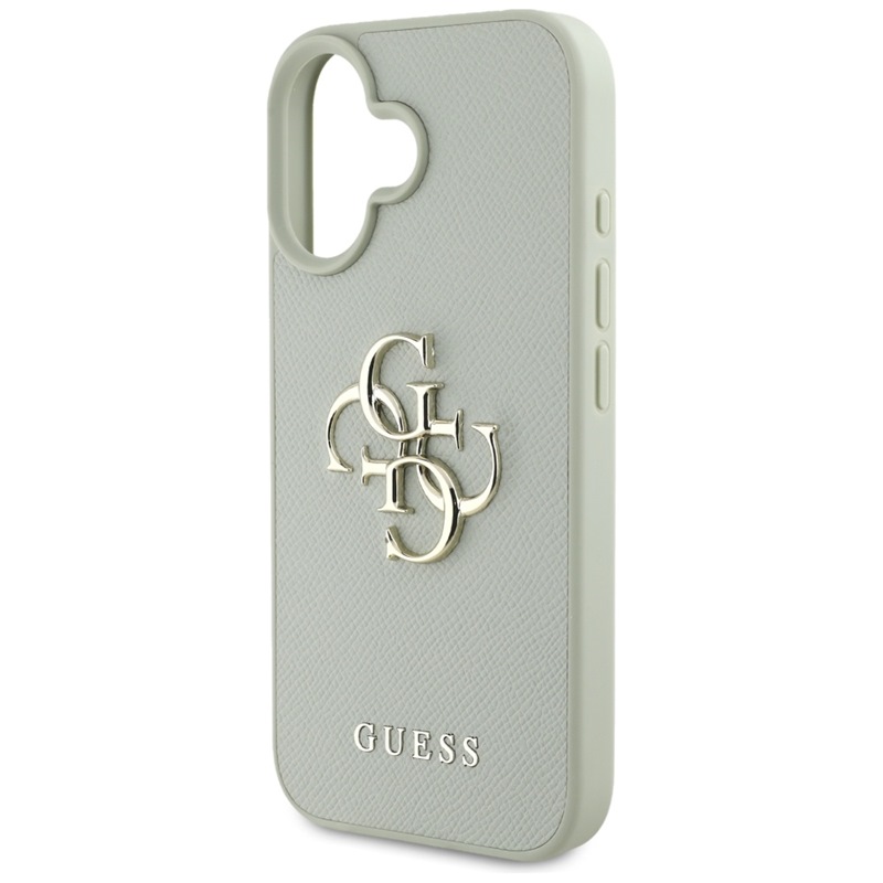 Guess Grained Big 4G Logo Small Classic Logo - Etui do iPhone 16 (zielony)