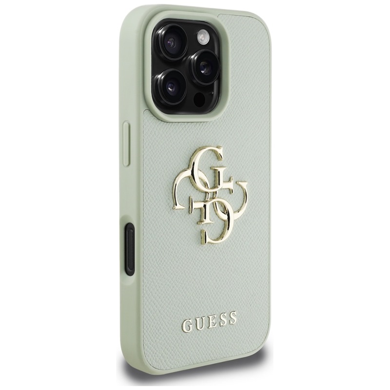 Guess Grained Big 4G Logo Small Classic Logo - Etui do iPhone 16 Pro Max (zielony)