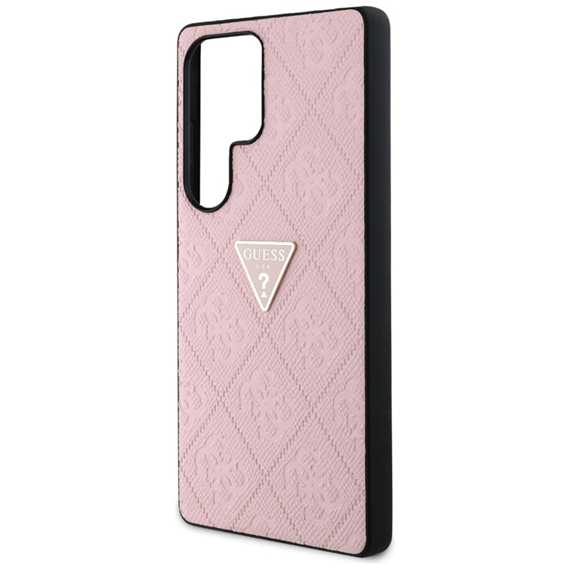 Guess Hot Stamp 4G Pattern Triangle Metal Logo - Etui Samsung Galaxy S25 Ultra (różowy)