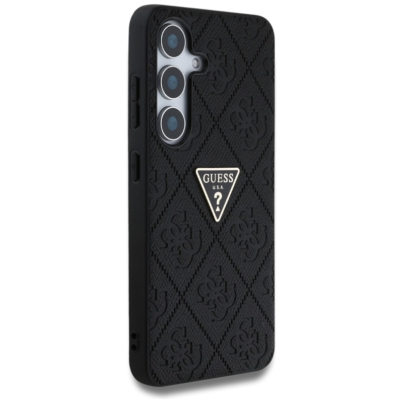 Guess Hot Stamp 4G Pattern Triangle Metal Logo - Etui do Samsung Galaxy S25 (czarny)