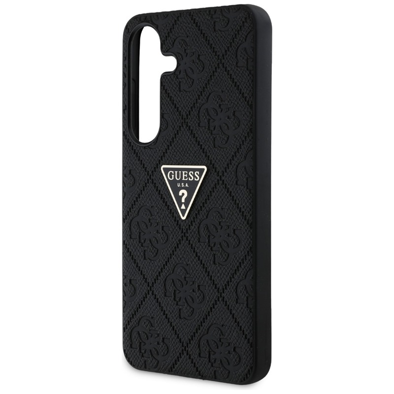 Guess Hot Stamp 4G Pattern Triangle Metal Logo - Etui do Samsung Galaxy S25 (czarny)