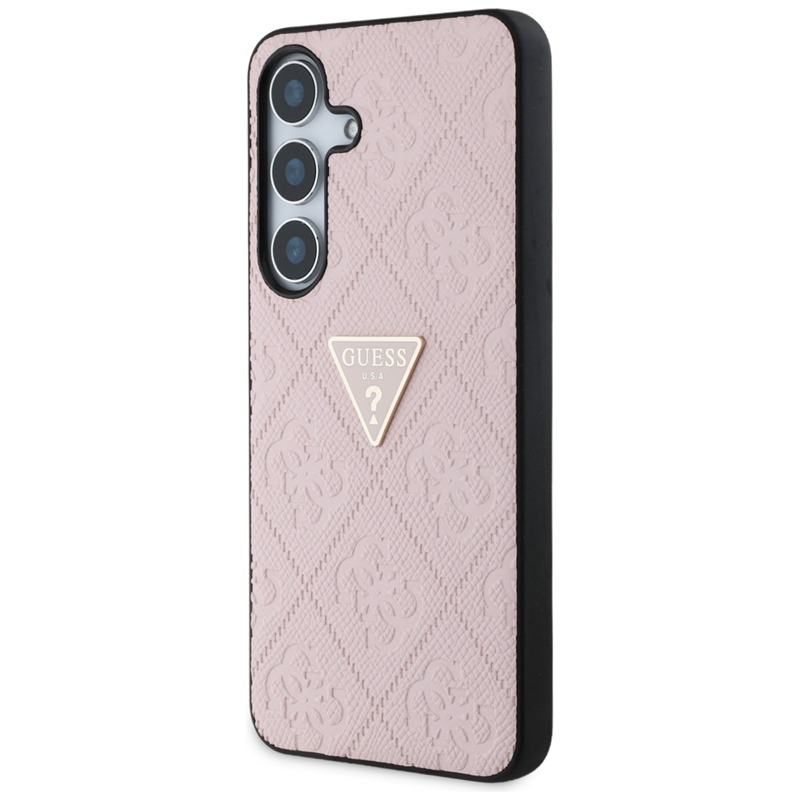 Guess Hot Stamp 4G Pattern Triangle Metal Logo - Etui do Samsung Galaxy S25 (różowy)