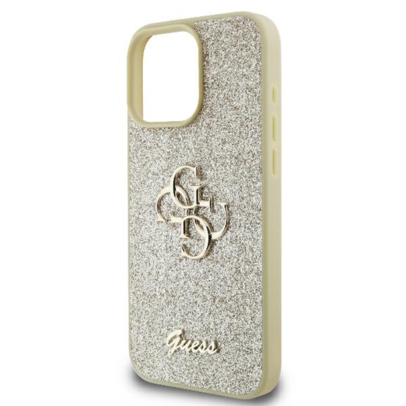 Guess Fixed Glitter Big 4G - Etui iPhone 16 Pro (złoty)