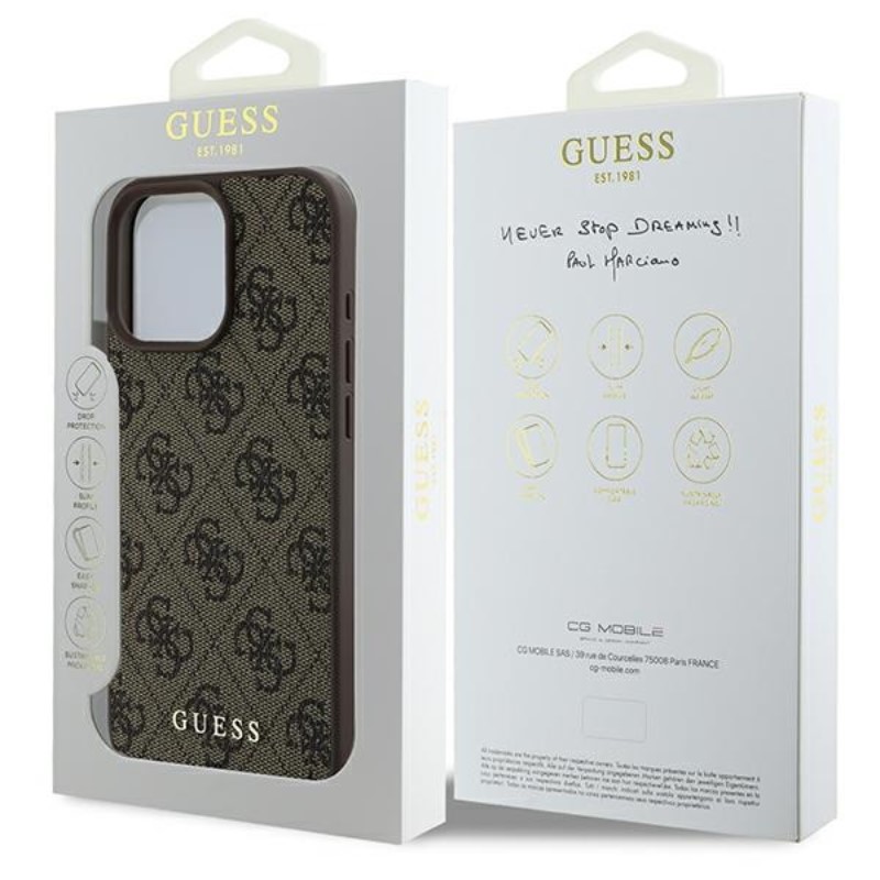 Guess 4G Classic - Etui iPhone 16 Pro Max (brązowy)