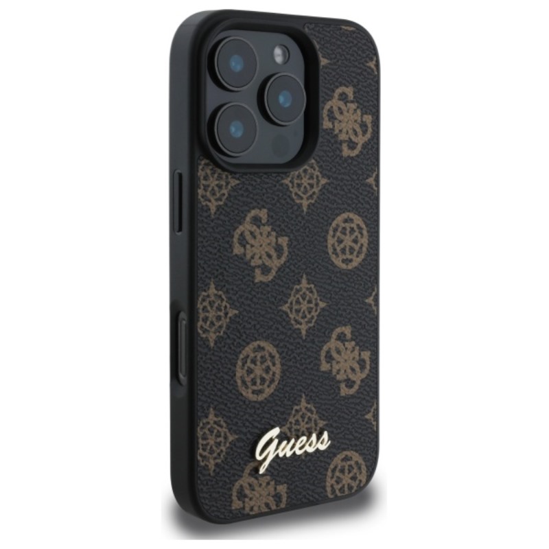 Guess Peony Script MagSafe - Etui iPhone 16 Pro Max (czarny)