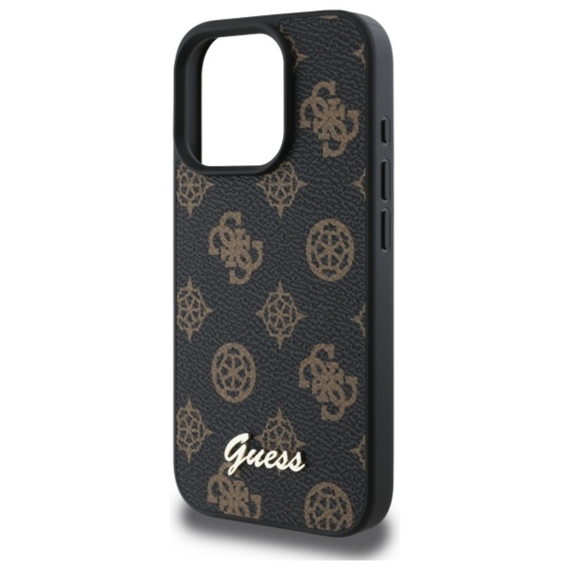 Guess Peony Script MagSafe - Etui iPhone 16 Pro Max (czarny)