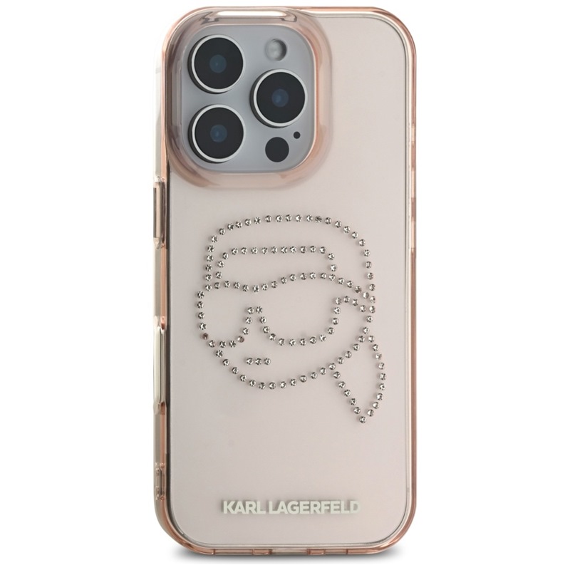 Karl Lagerfeld IML Rhinestones Karl Head - Etui do iPhone 16 Pro Max (różowy)