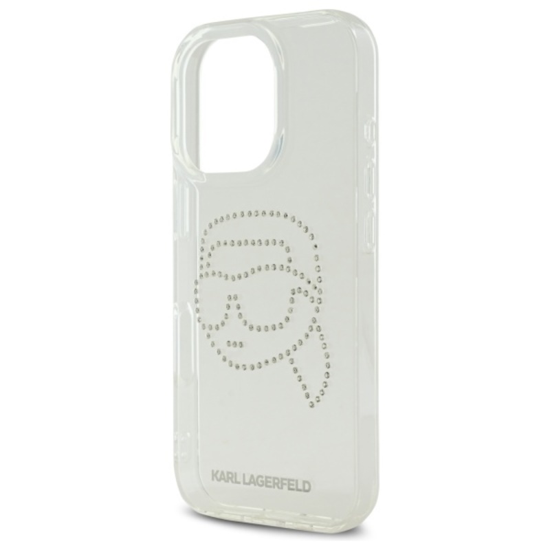 Karl Lagerfeld IML Rhinestones Karl Head - Etui do iPhone 16 Pro Max (przezroczysty)