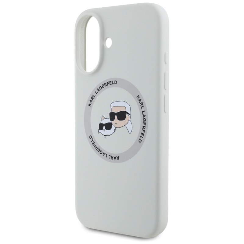 Karl Lagerfeld Silicone Double Heads And Circle MagSafe - Etui do iPhone 16 (beżowy)