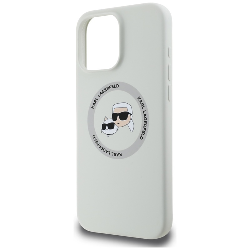 Karl Lagerfeld Silicone Double Heads And Circle MagSafe - Etui do iPhone 16 Pro Max (beżowy)