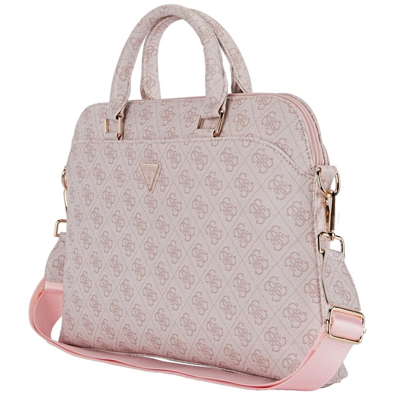 Guess 4G Zipper Pocket Triangle Logo - Torba na notebooka 15" (różowy)