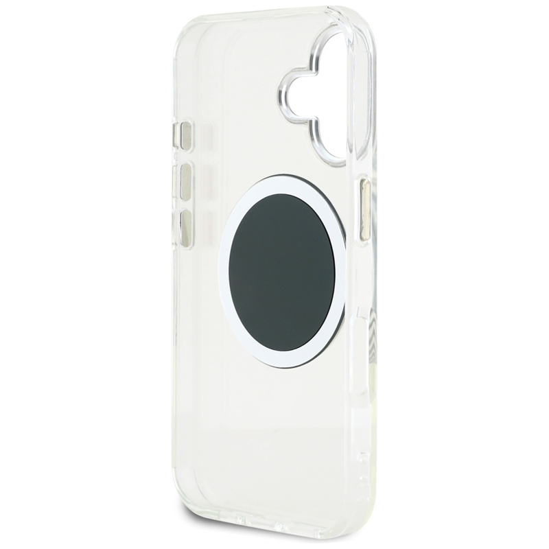 Guess IML Metal Colored Circle Classic Logo MagSafe - Etui do iPhone 16 (czarny)