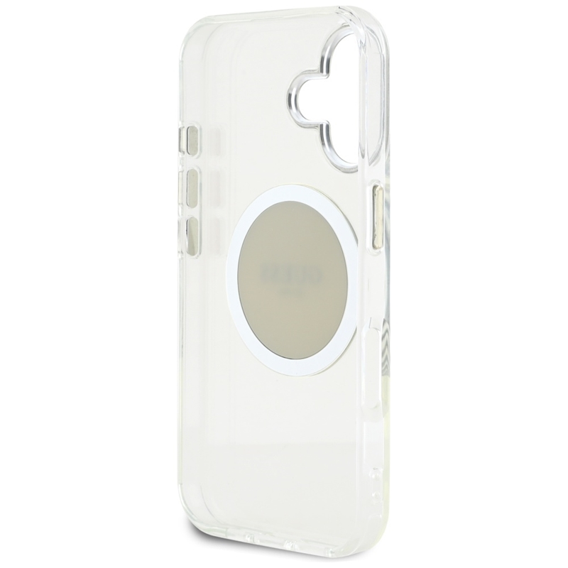 Guess IML Metal Colored Circle Classic Logo MagSafe - Etui do iPhone 16 (szary)