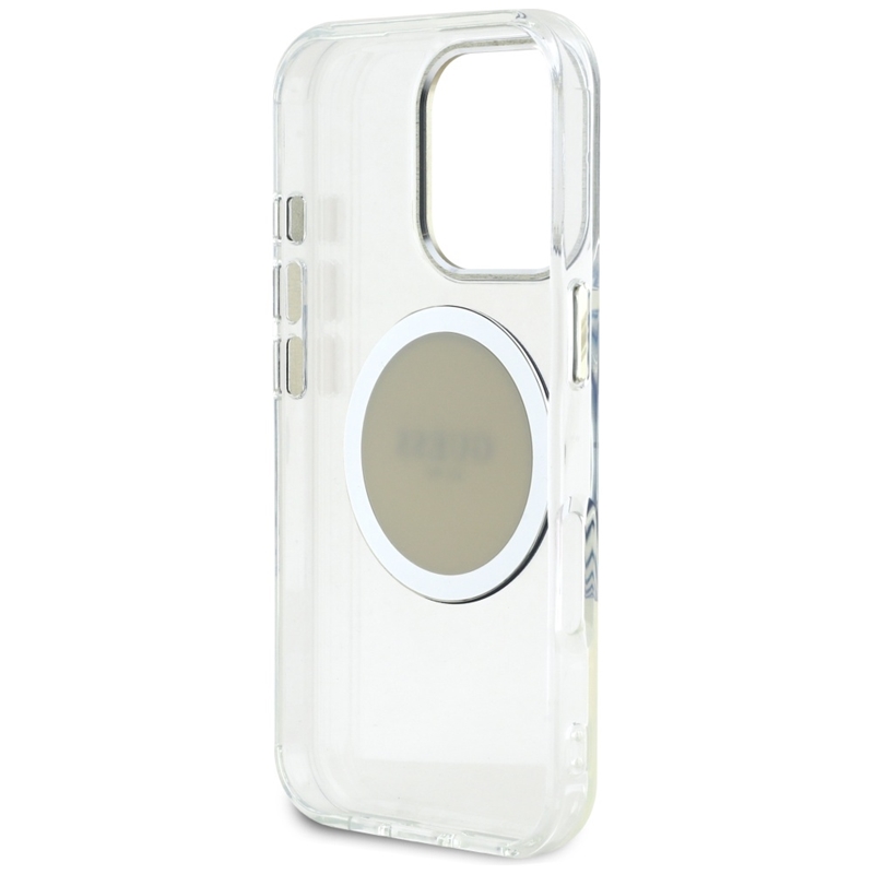 Guess IML Metal Colored Circle Classic Logo MagSafe - Etui do iPhone 16 Pro (szary)
