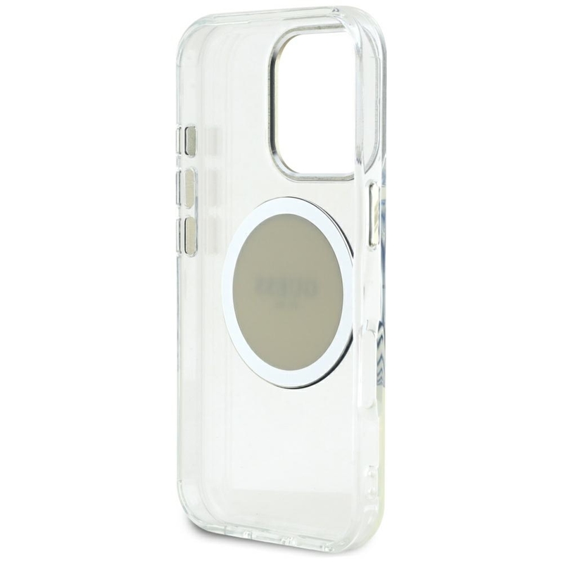 Guess IML Metal Colored Circle Classic Logo MagSafe - Etui do iPhone 16 Pro Max (szary)