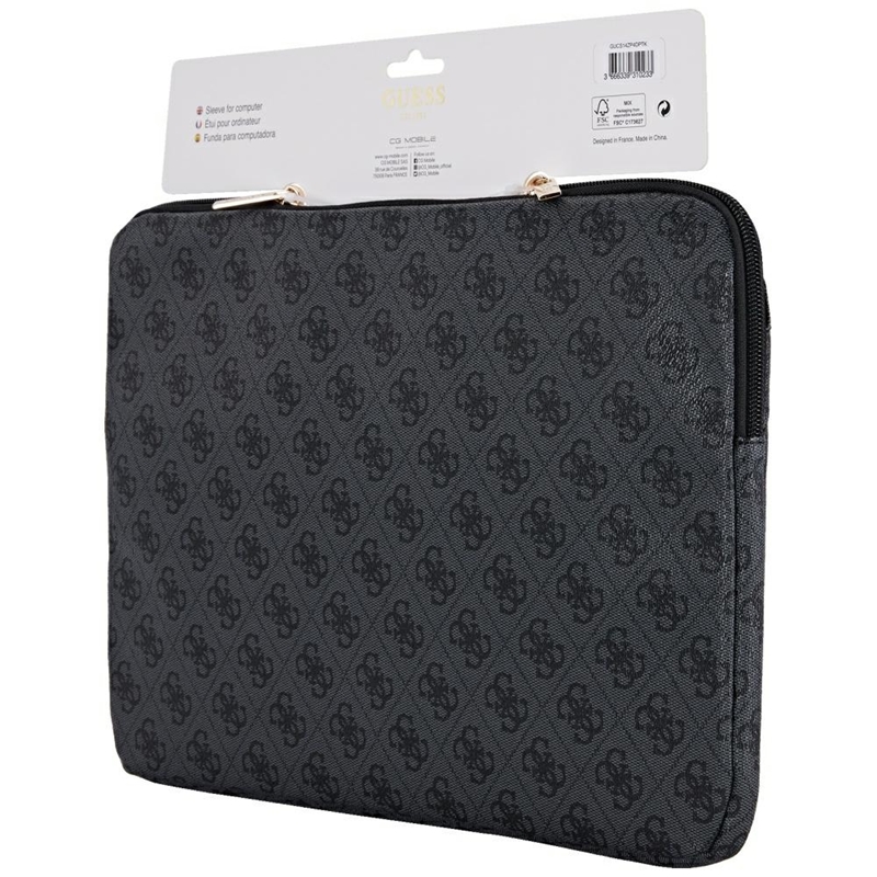 Guess 4G Zipper Pocket Triangle Logo Sleeve - Etui na notebooka 14" (czarny)