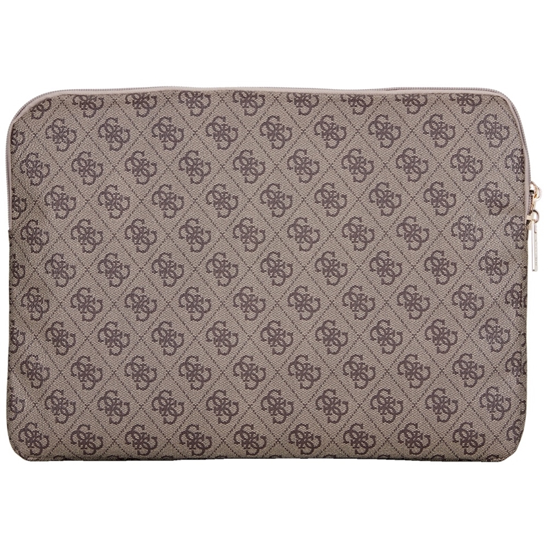 Guess 4G Zipper Pocket Triangle Logo Sleeve - Etui na notebooka 14" (brązowy)