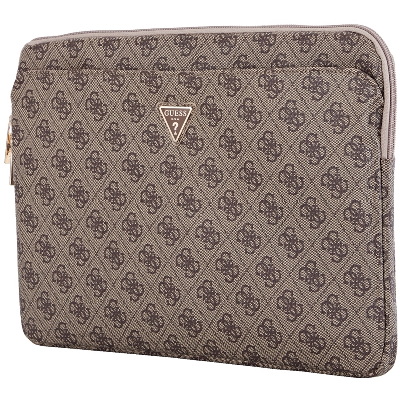 Guess 4G Zipper Pocket Triangle Logo Sleeve - Etui na notebooka 14" (brązowy)
