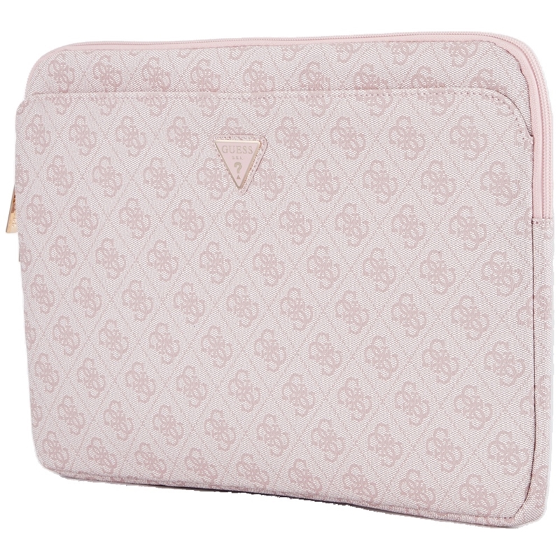 Guess 4G Zipper Pocket Triangle Logo Sleeve - Etui na notebooka 14" (różowy)