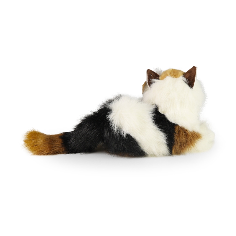 Rappa - Pluszowa realistyczna maskotka Kot Calico leżący 30 cm Eco-Friendly