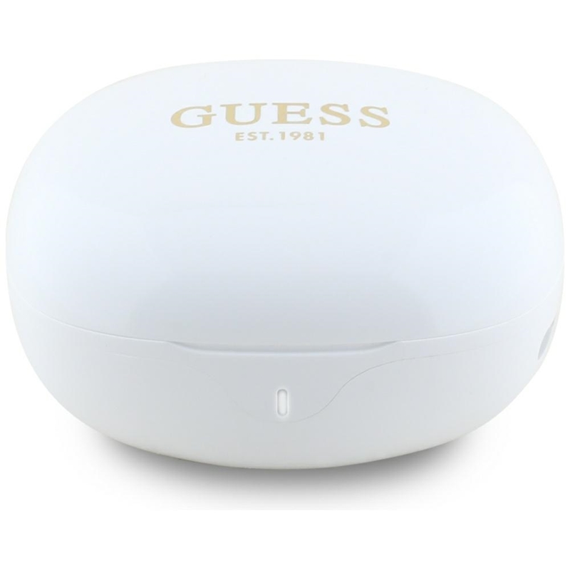 Guess Flat Classic Logo Electroplated - Słuchawki TWS + etui ładujące (biały)